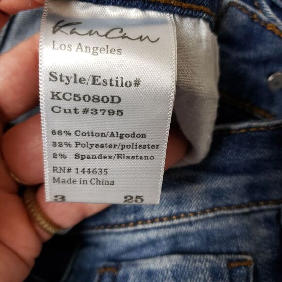 KANCAN Alexis Med Dark Wash High Rise Distressed Destroyed Skinny Jeans 25 / 3 - Picture 8 of 13